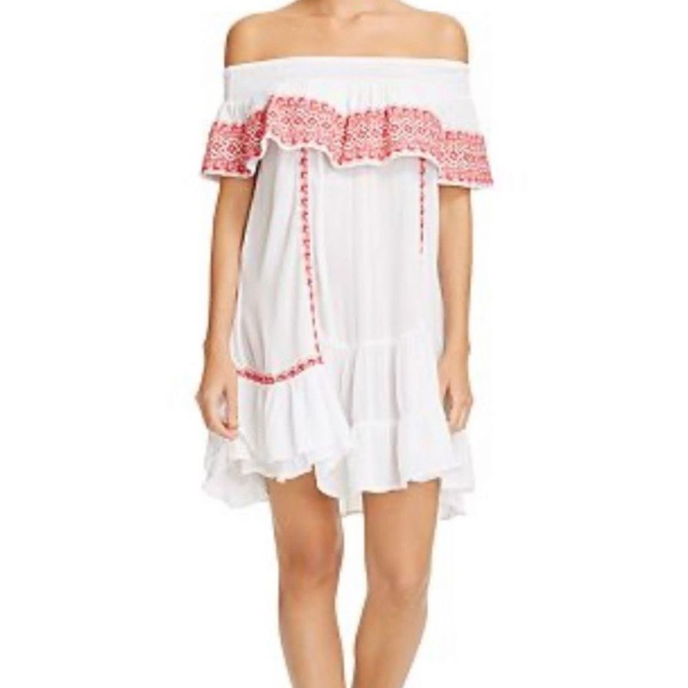 Muche muchette white gauze embroidered swing dress